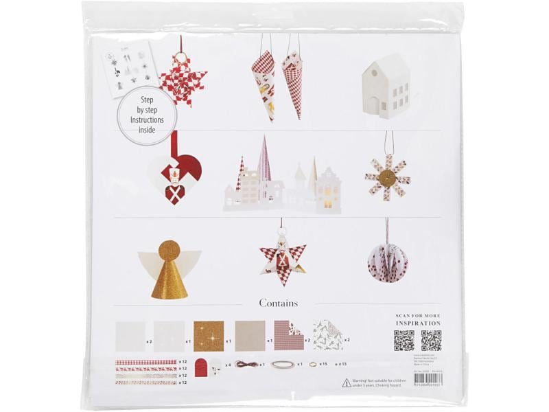 Creativ Company Bastelset Vivi Gade Papier-Weihnachtsschmuc Set zum Basteln