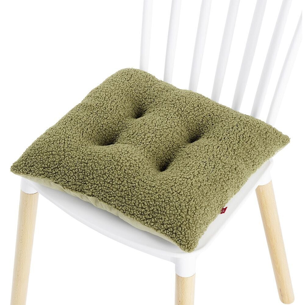 Galette de chaise 40x40cm effet laine bouclée terracotta