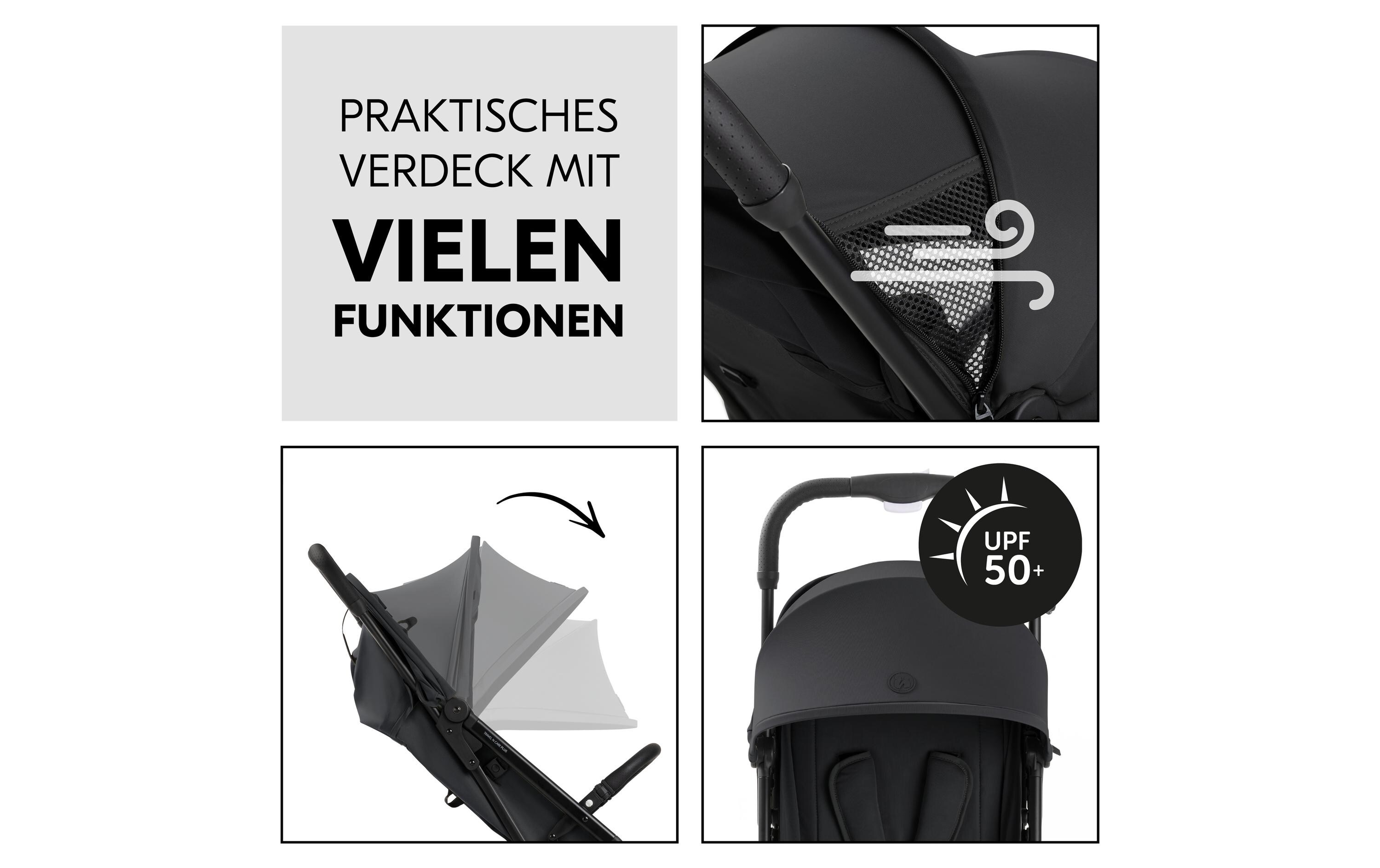 Buggy Travel N Care Plus Schwarz<br>Kompakter Kinderwagen mit falt- und tragbarem Buggy