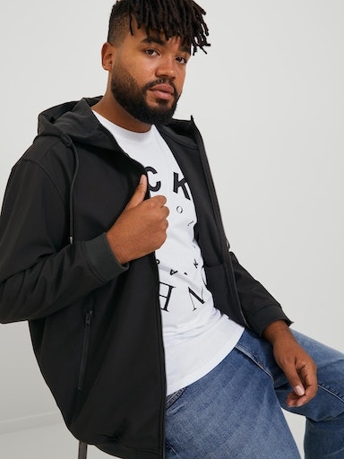Jack & Jones PlusSize Softshelljacke »JJEBASIC mit Kapuze und wasserabweisendem Stoff« mit Kapuze Kunstfaser, regular fit