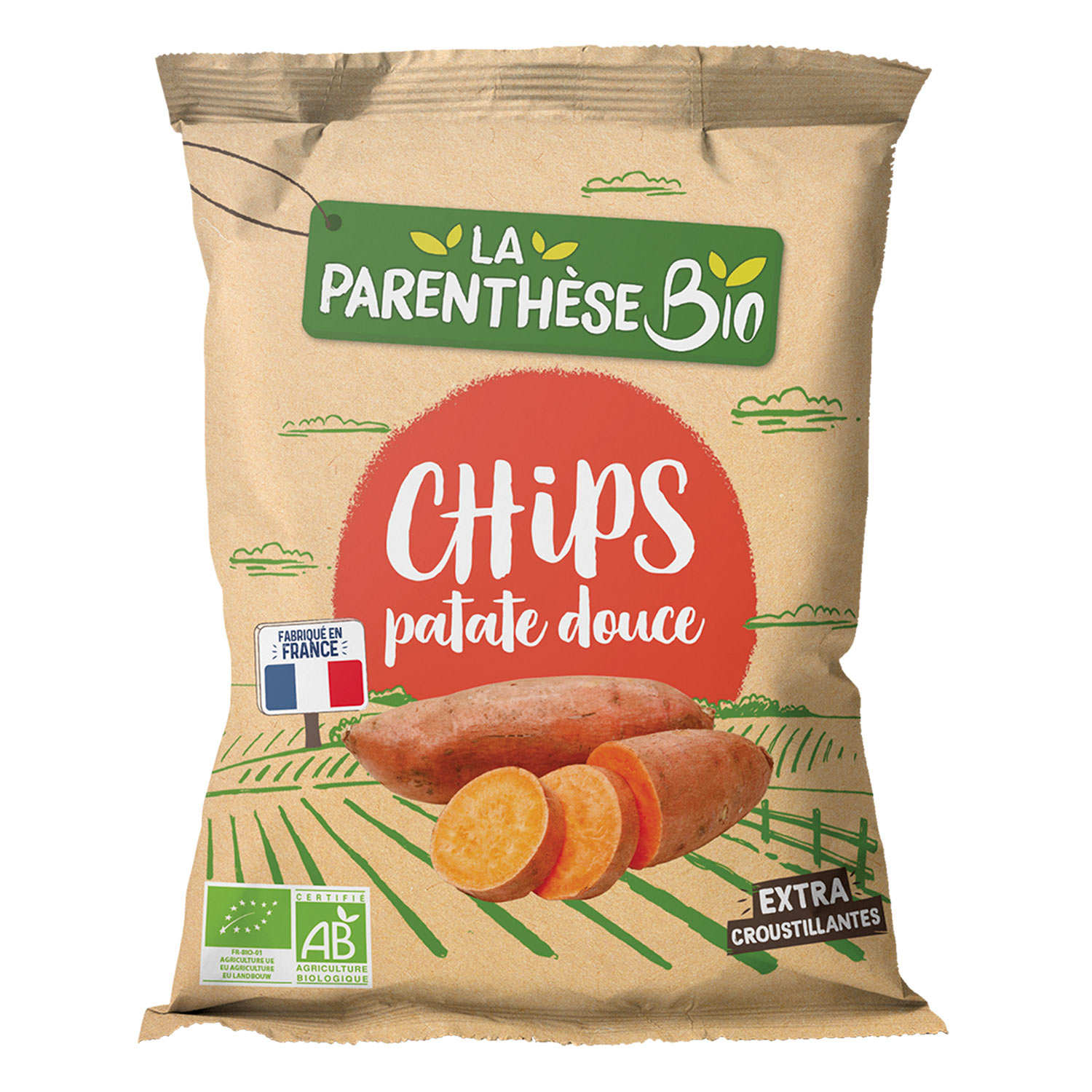 Chips de patates douces bicolores bio - Fabriquées en France