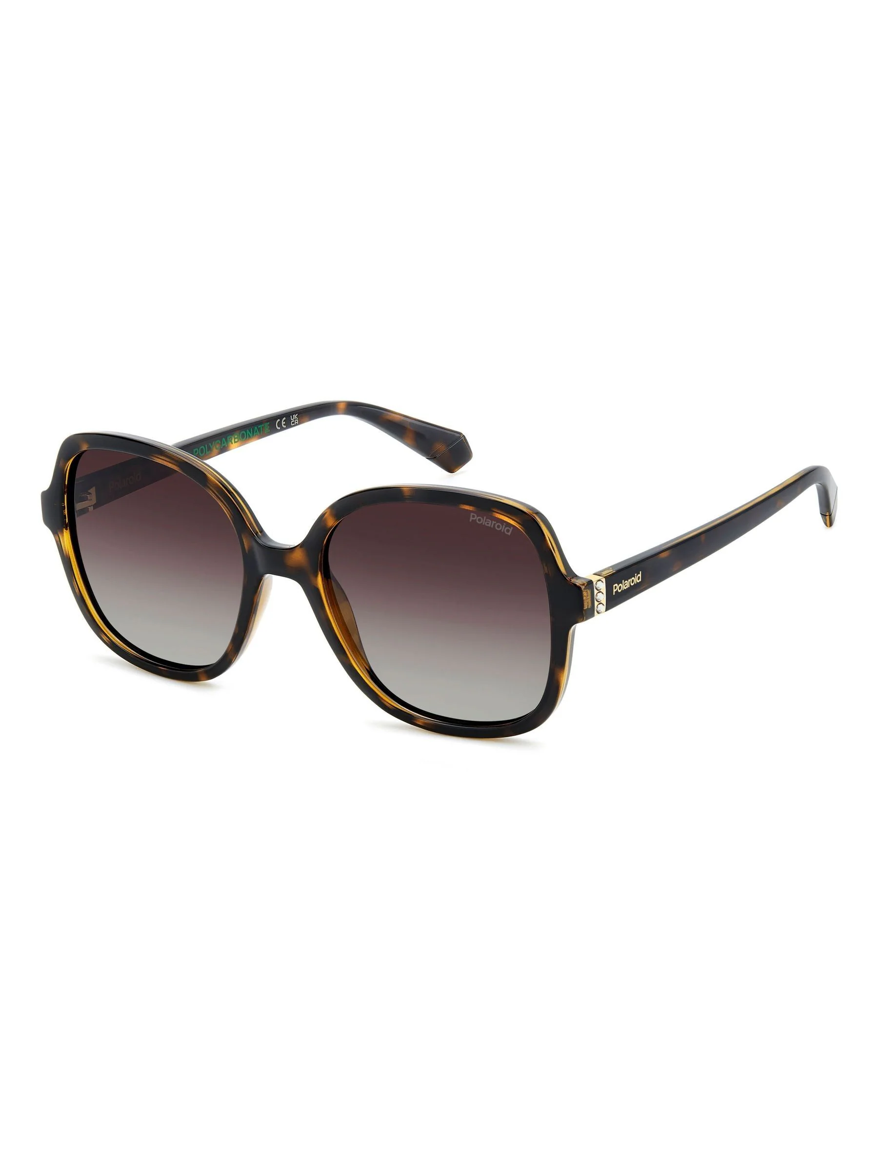 Polaroid Brown Square Sunglasses With Jewel Embellishment