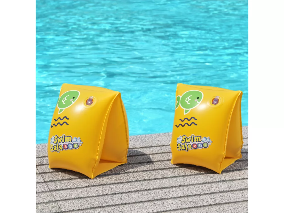 Brassards Gonflables pour Enfants de 3 à 6 ans Bestway Wondersplash 17x13 cm Couleur Jaune Double Chambre à Air