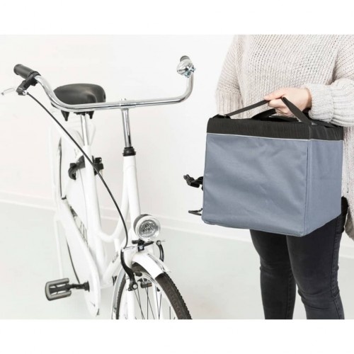 Transportador de animais de estimação para bicicleta cinza