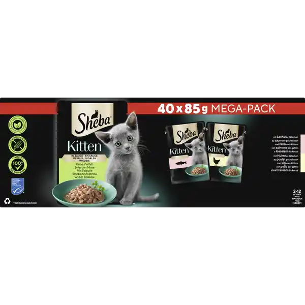 Kitten Feine Vielfalt in Sauce mit Lachs, mit Huhn Multipack