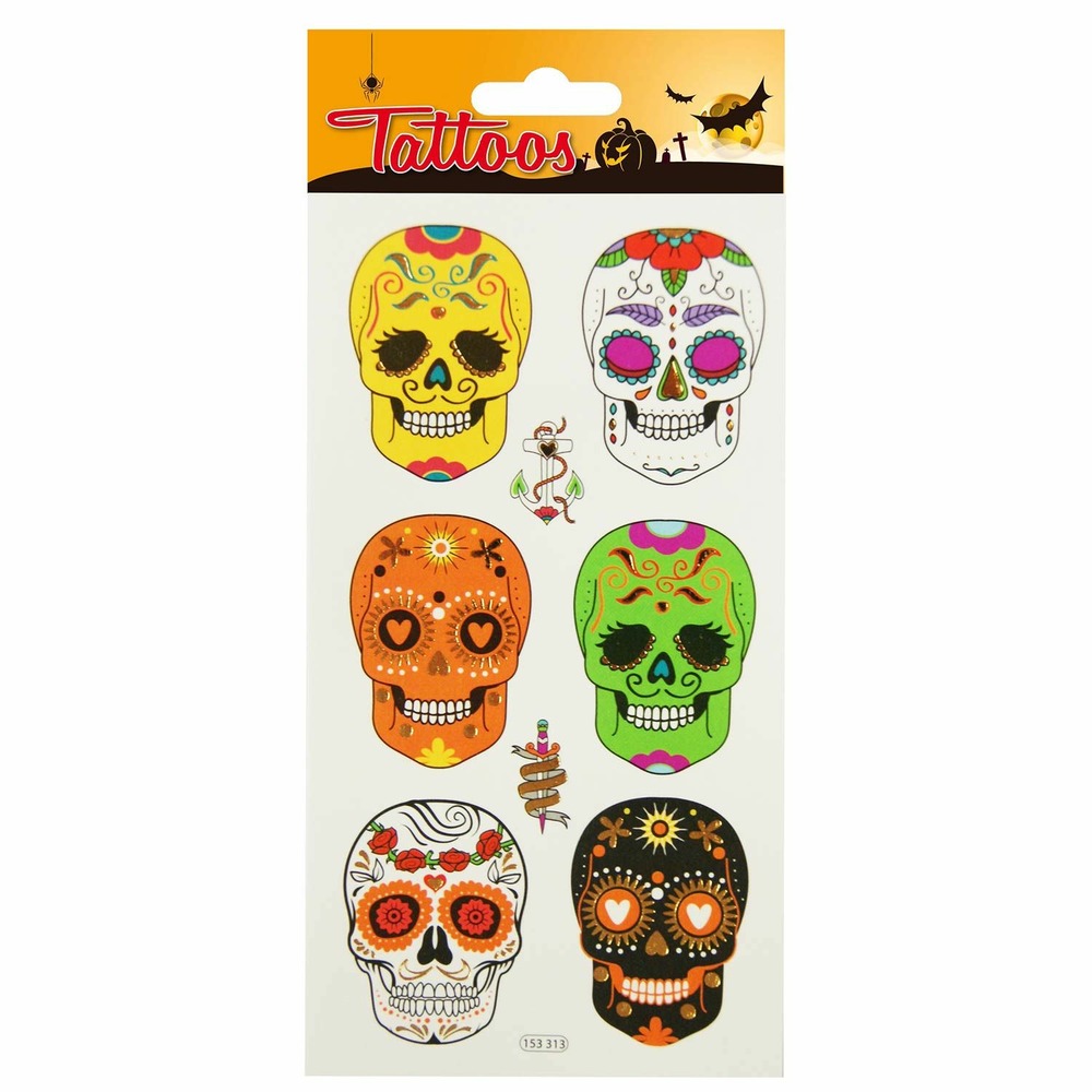 Tatouages temporaires - calaveras halloween