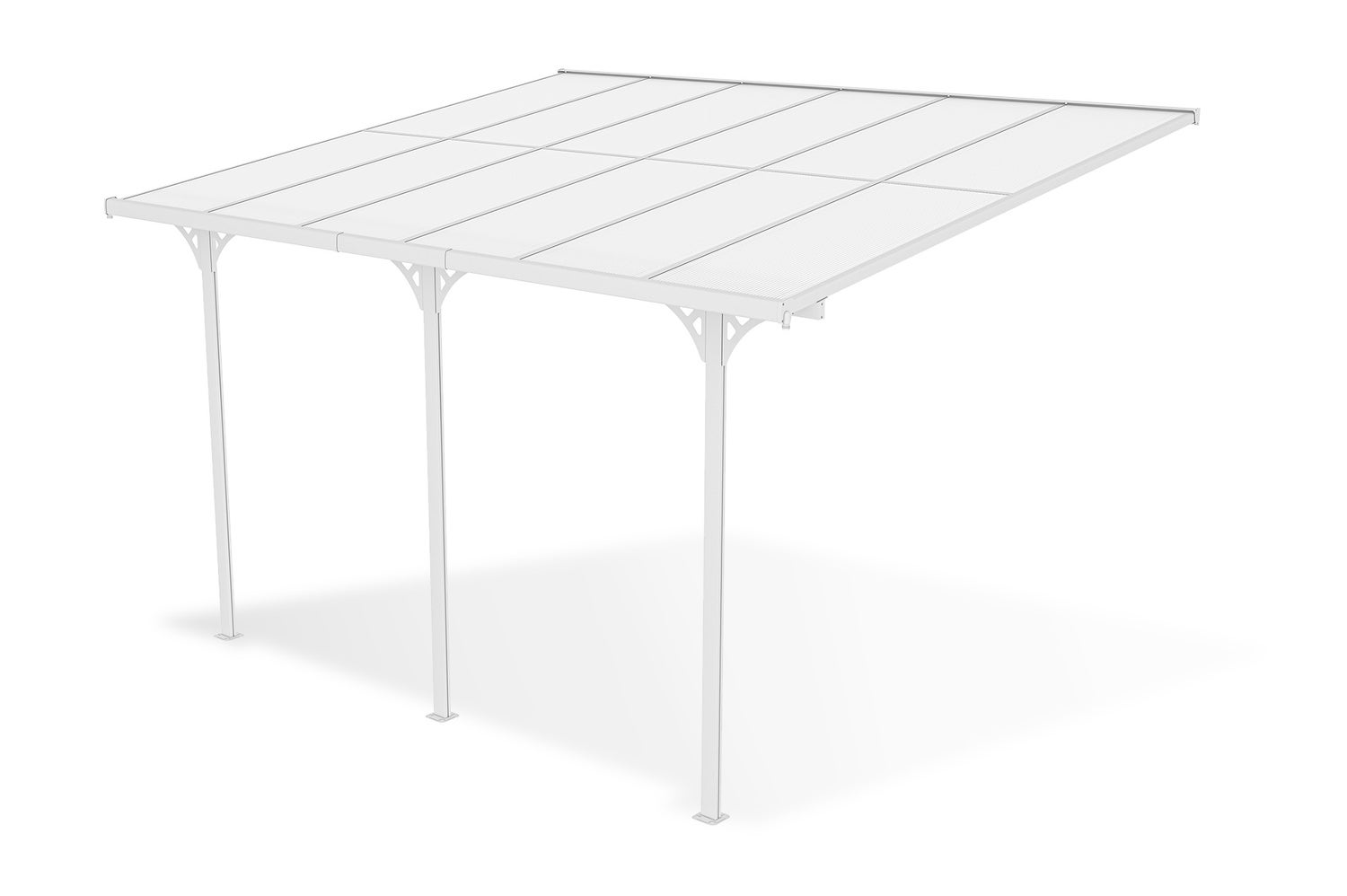 Terrasoverkapping/carport KLEO 400L300 aluminium wit