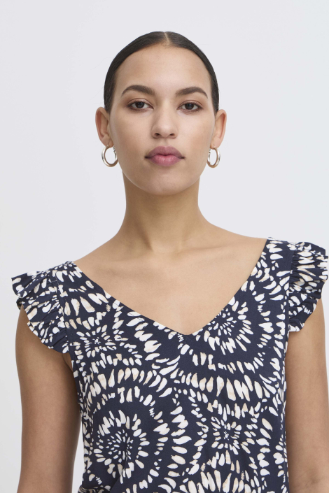 Ichi blauwe dames top