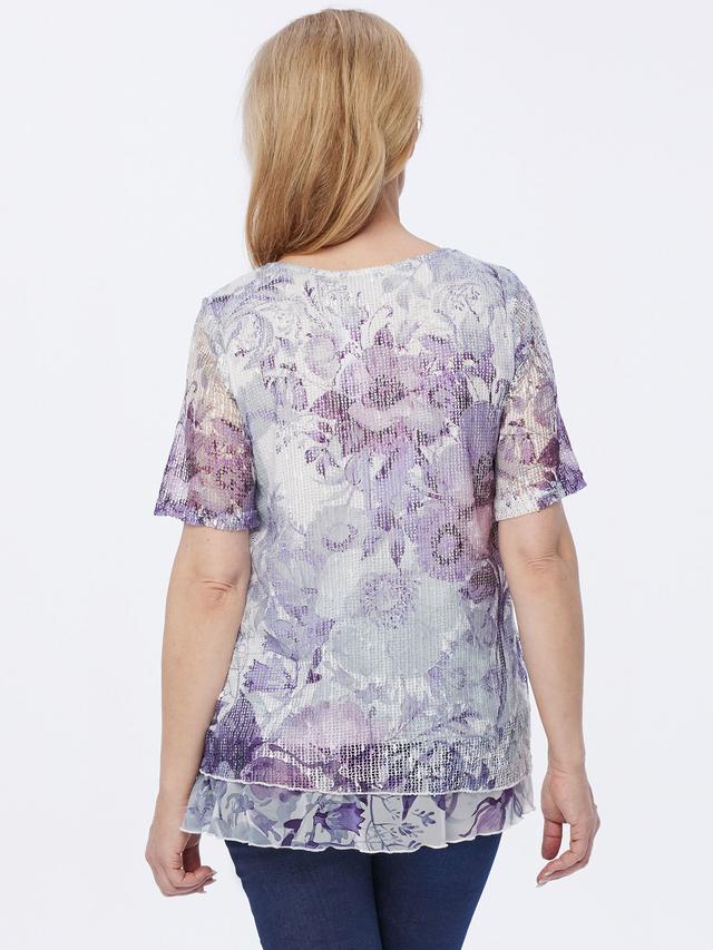 Blusenshirt Spitze Blumendruck