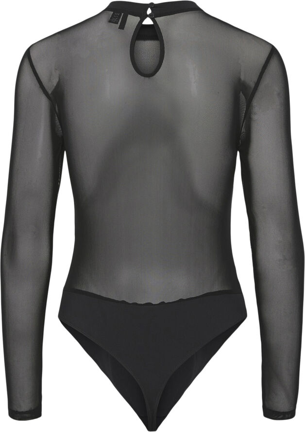 Pieces PCMILLY LS MESH BODYSTOCKING NOOS Sort
