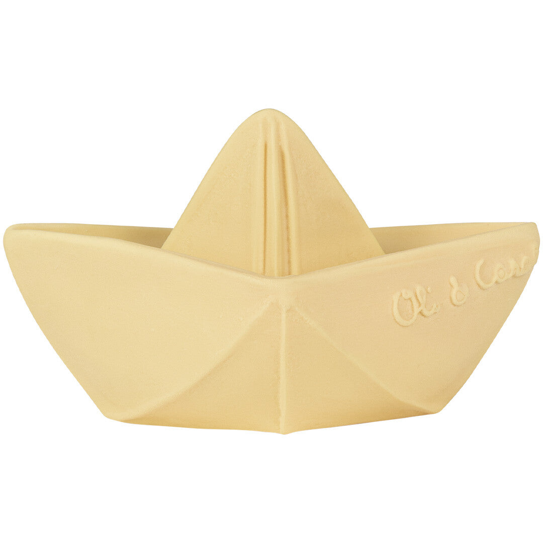 Oli & carol bijt- & badspeelgoed origami bootje - vanilla