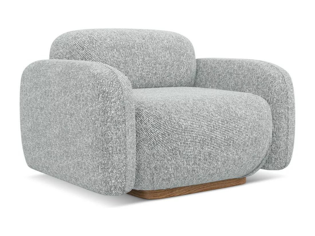 Fauteuil en tissu texturé - argent - AILANI