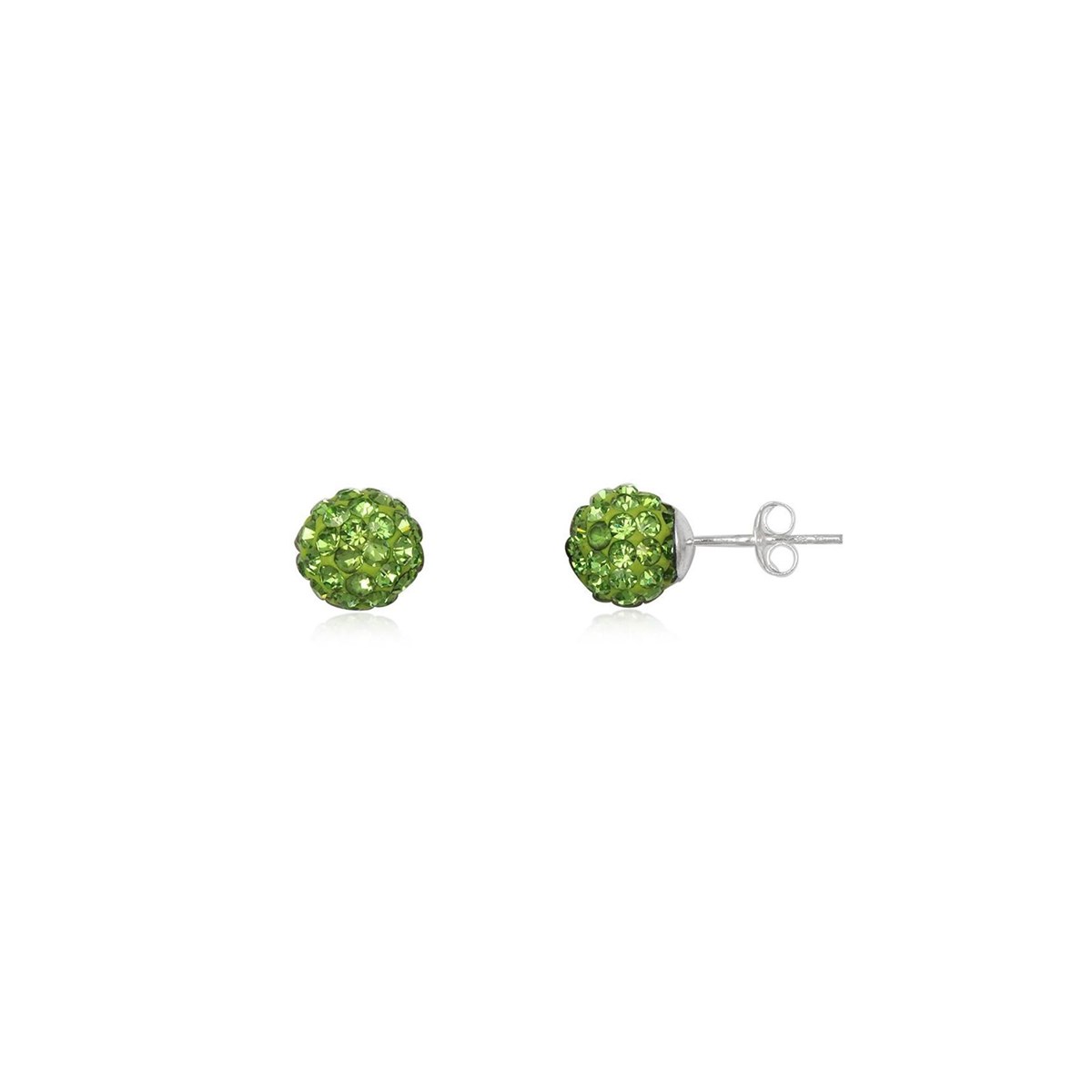Boucles d'oreilles strass vert