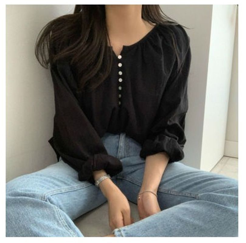Mori Girls - Henley-blouse met lange mouwen