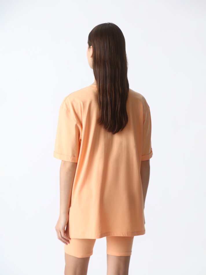 Camiseta oversized de manga curta - Salmão Claro