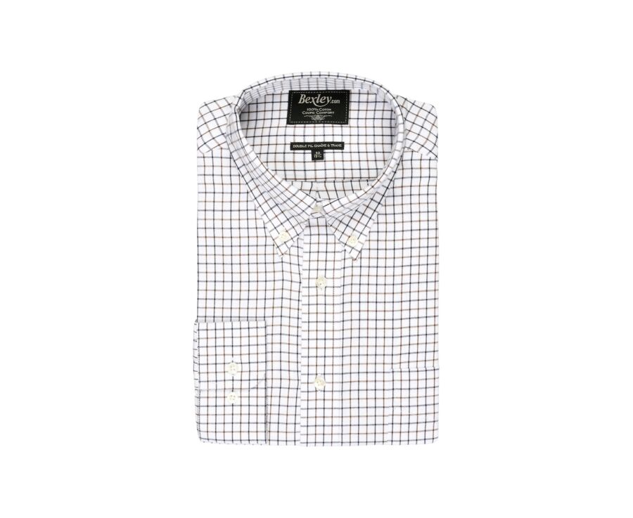Chemise flanelle carreaux bleus et beiges - LINDSAY