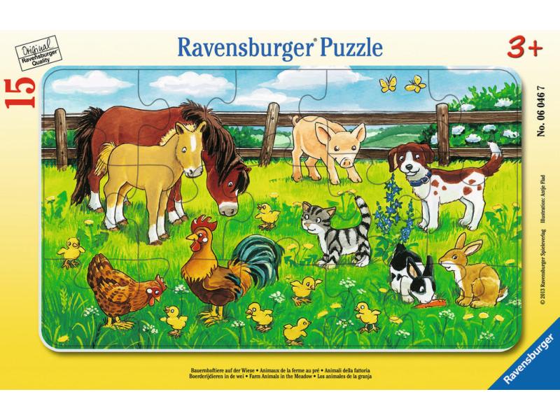Ravensburger Puzzle Bauernhoftiere auf d.Wiese Rahmenpuzzle
