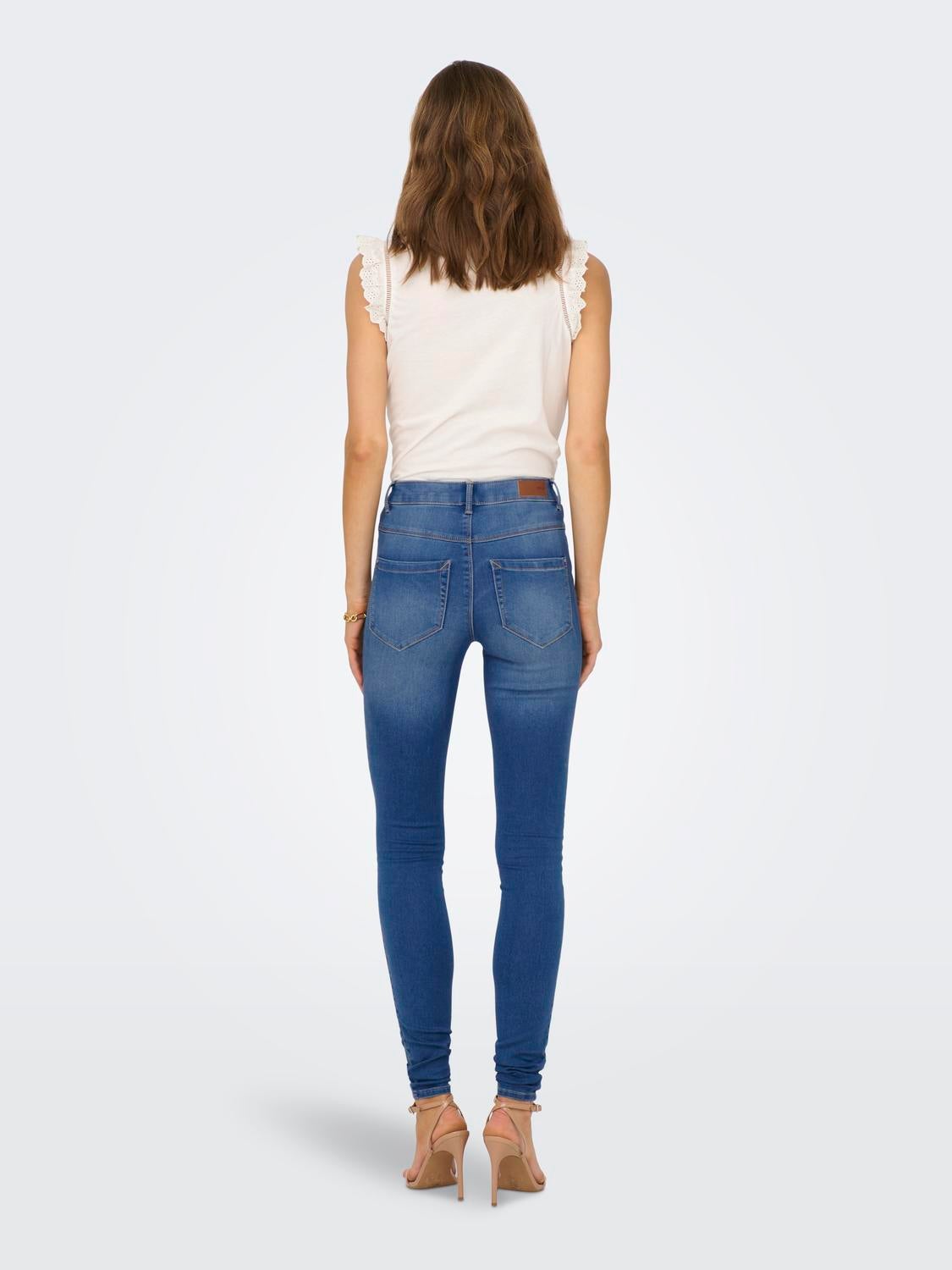 ONLROYAL Hohe Taille Skinny Fit Jeans Light Medium Blue Denim