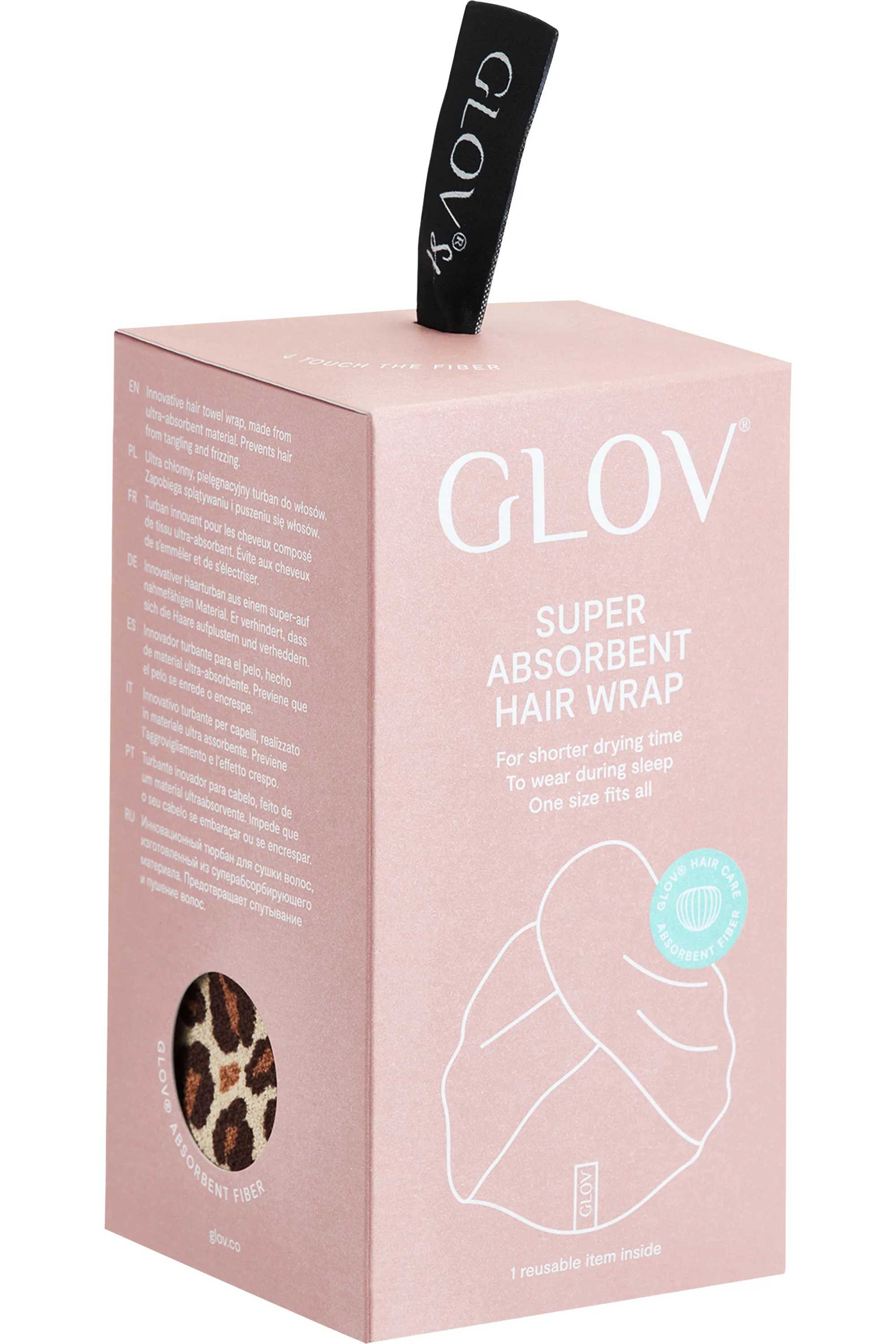 GLOV Serviette pour cheveux léopard-113 g