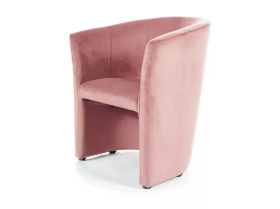 Fauteuil cabriolet confort velours rose Tisso