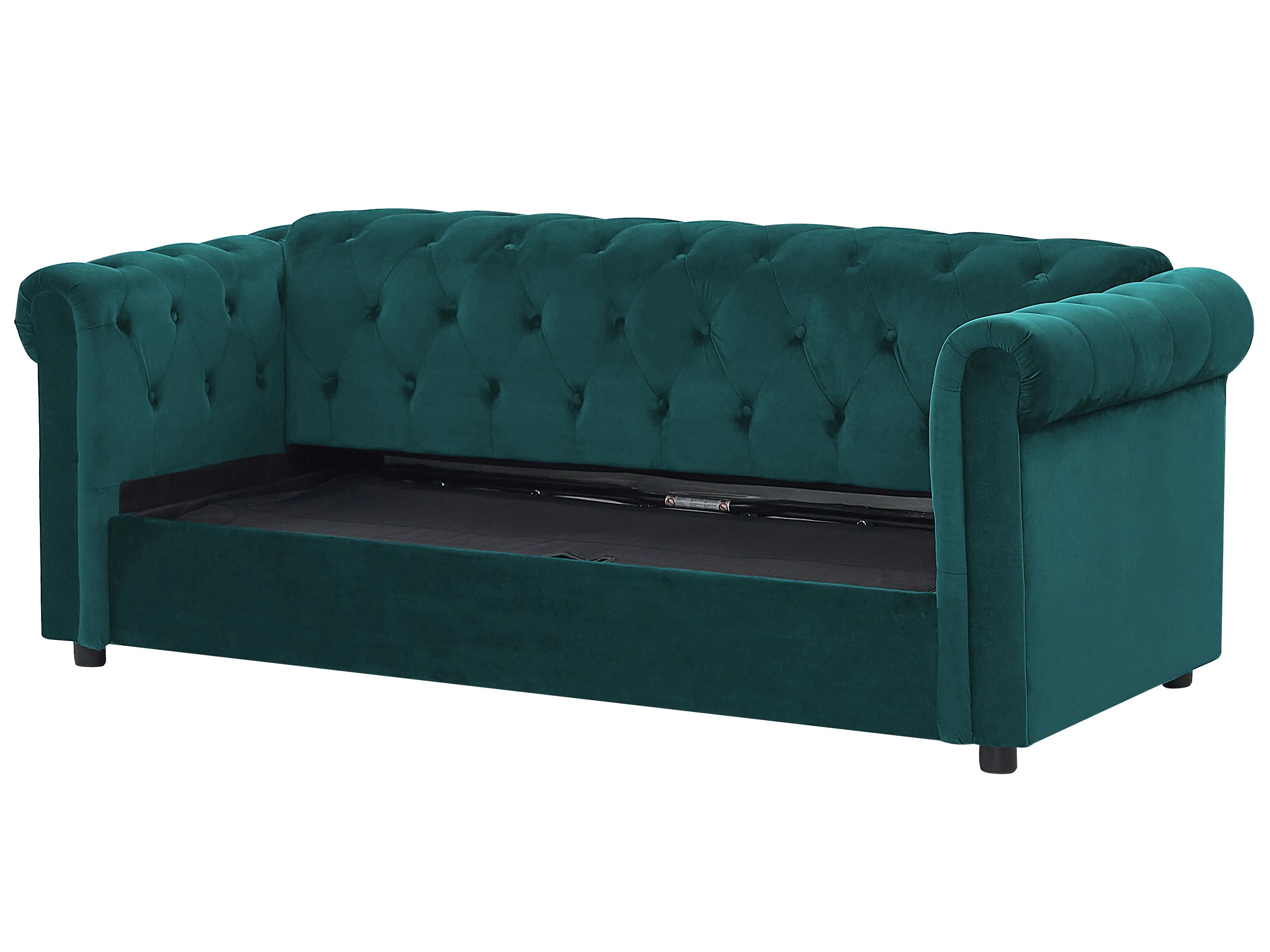 Slaapbank 3-zits CHESTERFIELD Fluweel Smaragdgroen