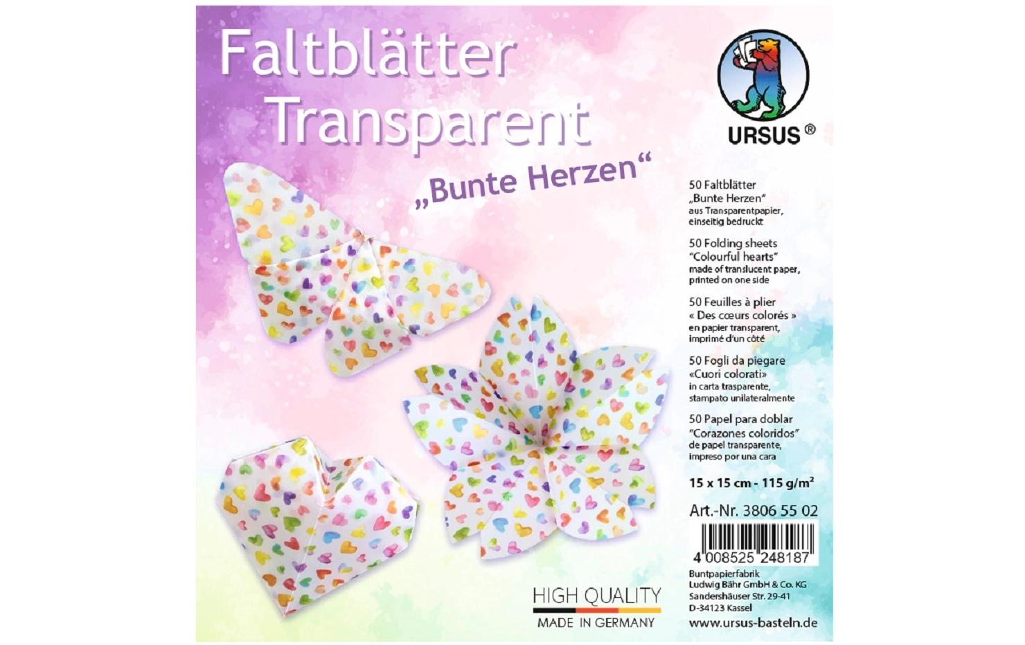 Faltblätter Bunte Herzen 50 BlattOrigami