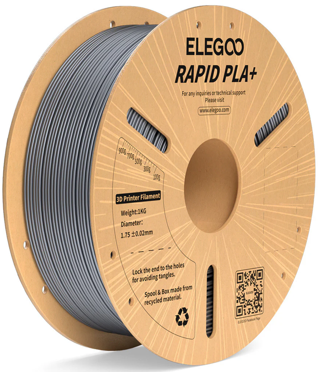 Elegoo  Rapid PLA+ Silver, 1,75 mm / 1000 g    PLA für High Speed Anwendungen in Silber