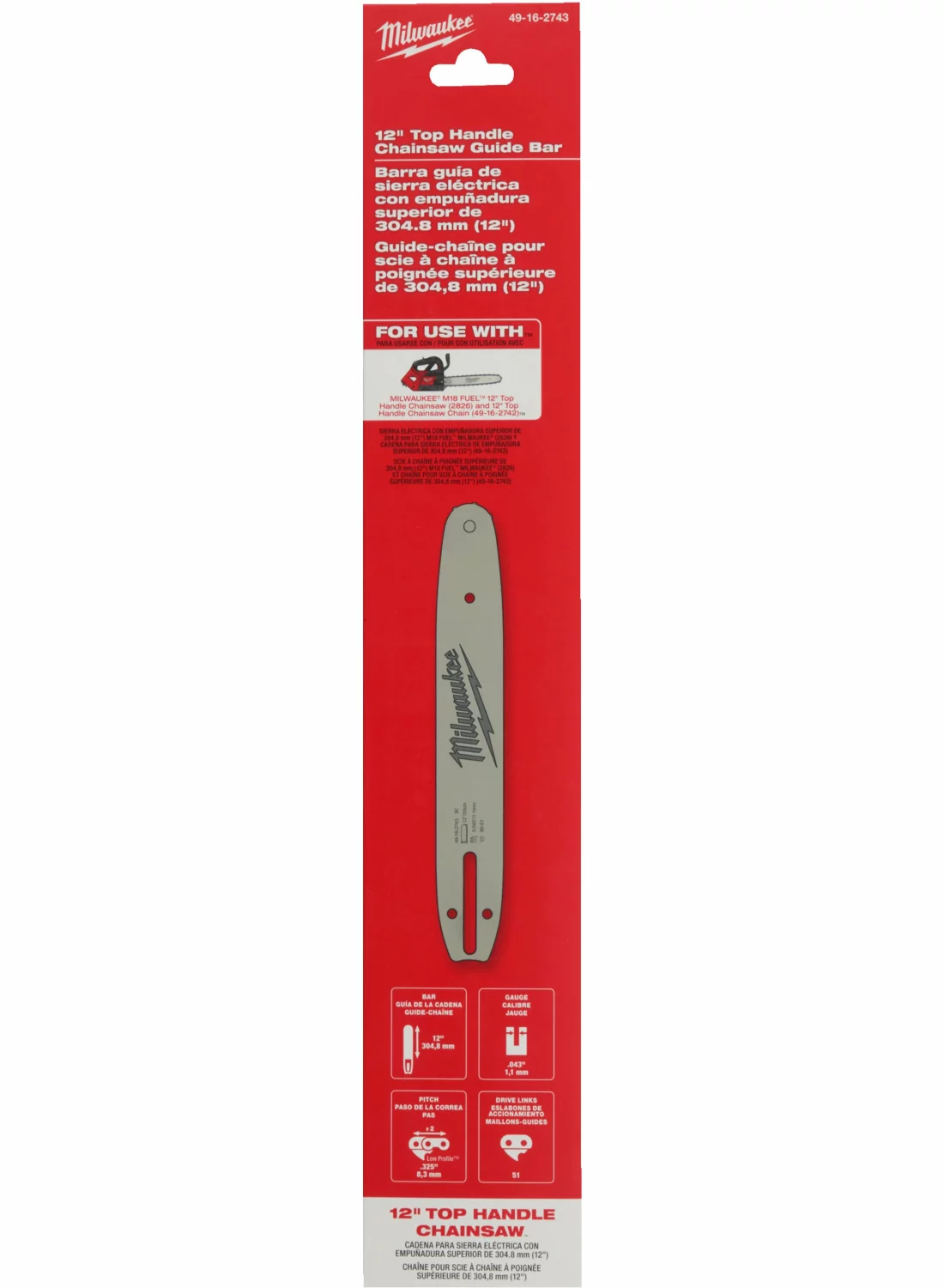 Milwaukee 4932480171 M18 FTHCHS30 Kettingzaagzwaard - 300 mm