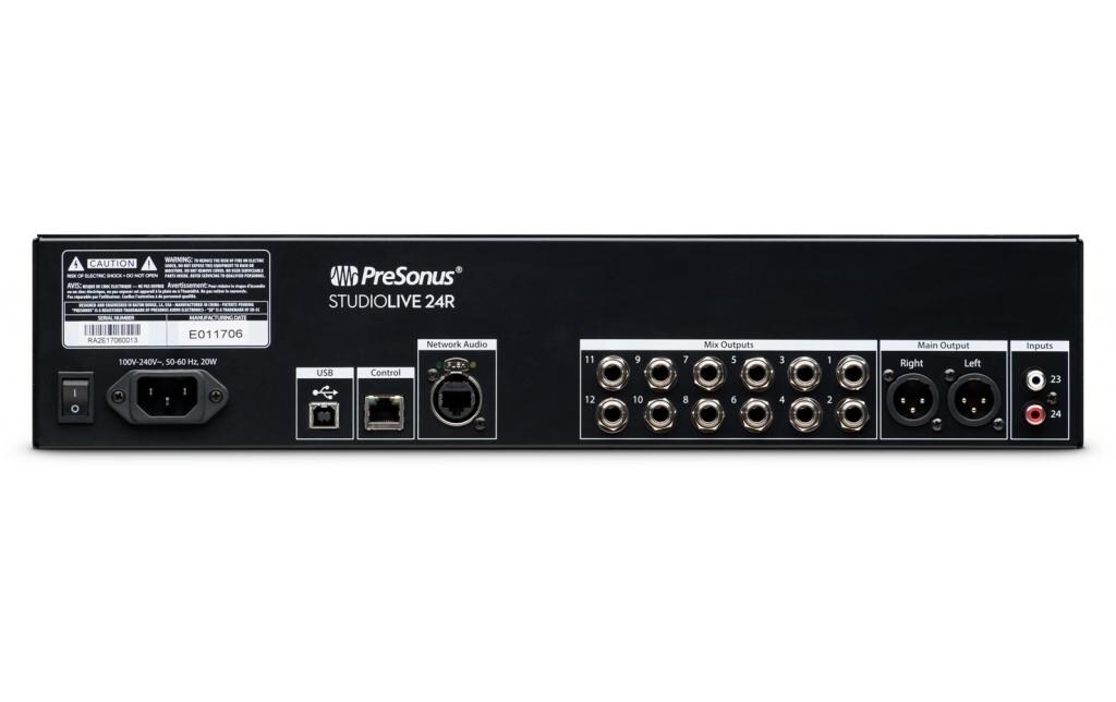 Mischpult StudioLive 24R – 32-Kanal, digital<br>Rackmixer, Stagebox und Audiointerface mit 26 Eingängen und 32 Kanälen
