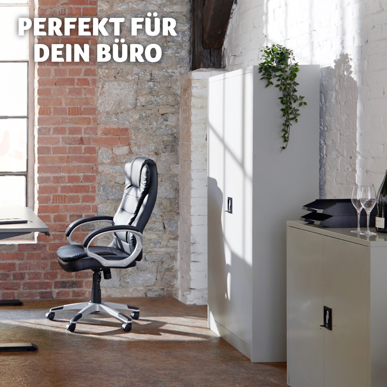 tectake® Aktenschrank, aus pulverbeschichtetem Stahl, 4 höhenverstellbare Einlegeböden, 180 x 90 x 40 cm