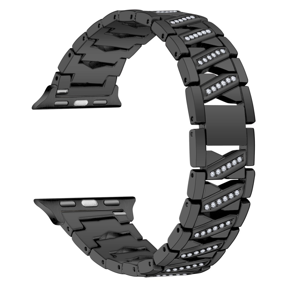 Apple Watch (49/46/45/44 mm) Edelstahl Diamonds Armband - Schwarz