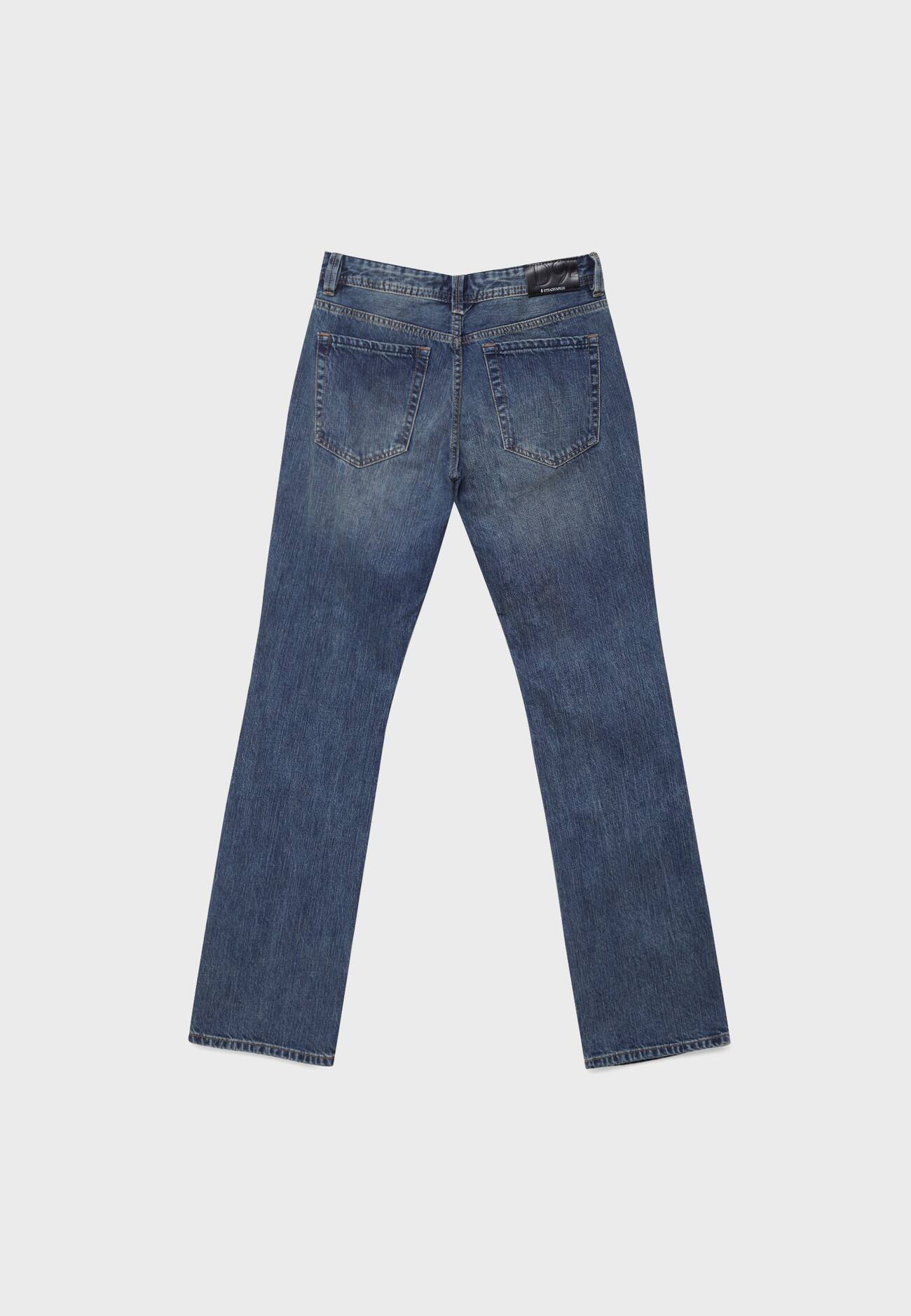 Calça jeans D94 de cintura baixa e corte reto