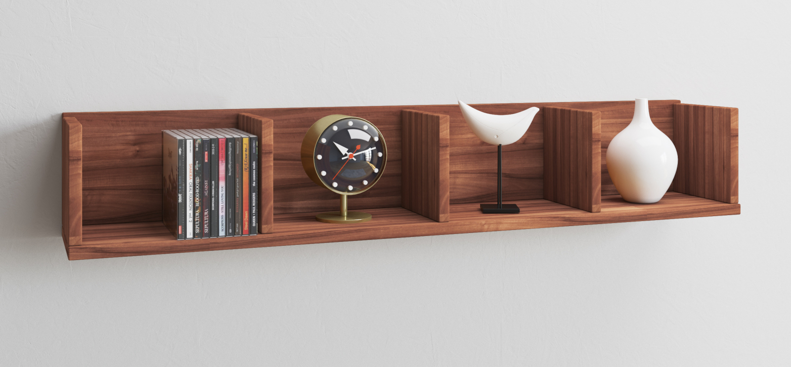 Wandregal HONSA - Kern-Nussbaum - 97 cm