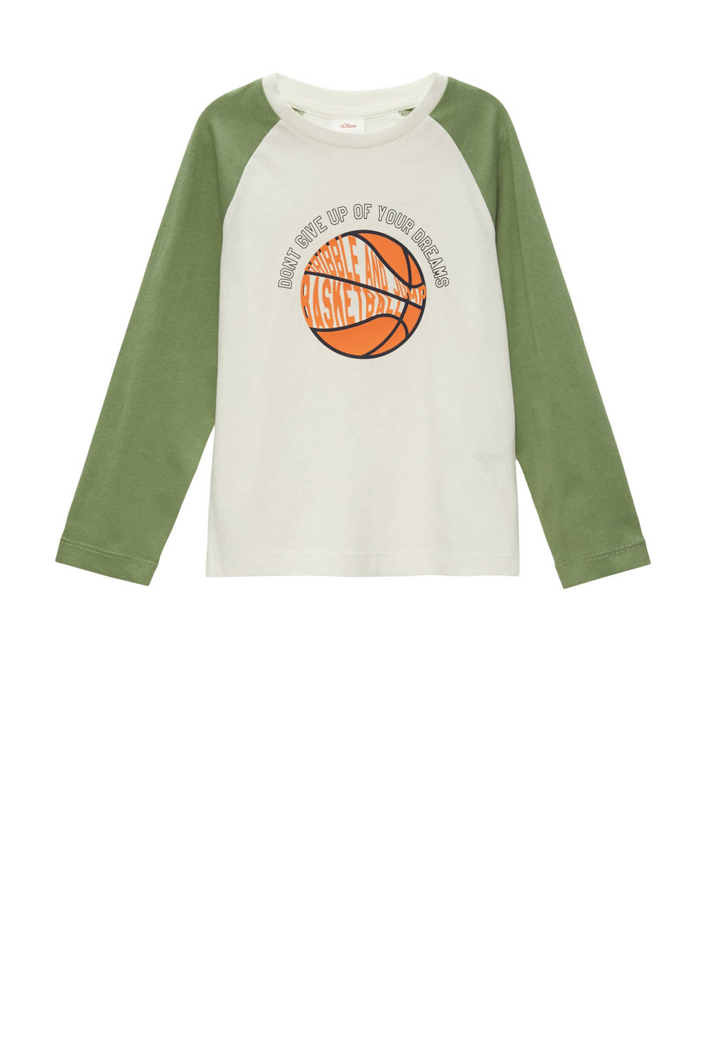 s.Oliver longsleeve met printopdruk groen