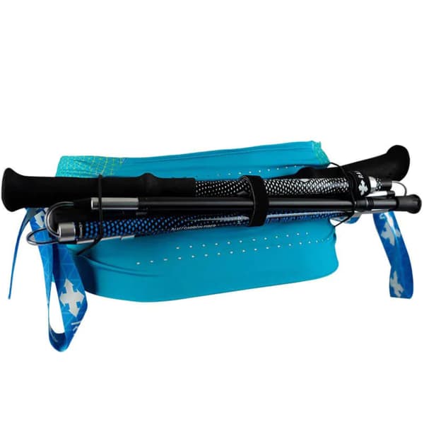 Ceinture porte gourde RAIDLIGHT STRETCH 4 POCKETS BELT BLUE LIME GREEN