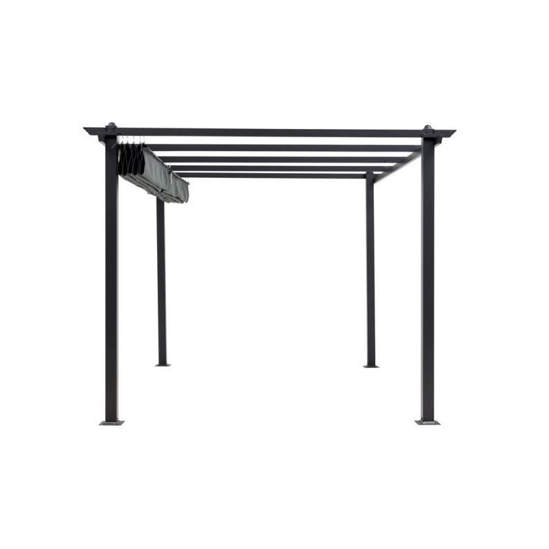 Pergola en aluminium cordoba - gris - 4 x 3 m