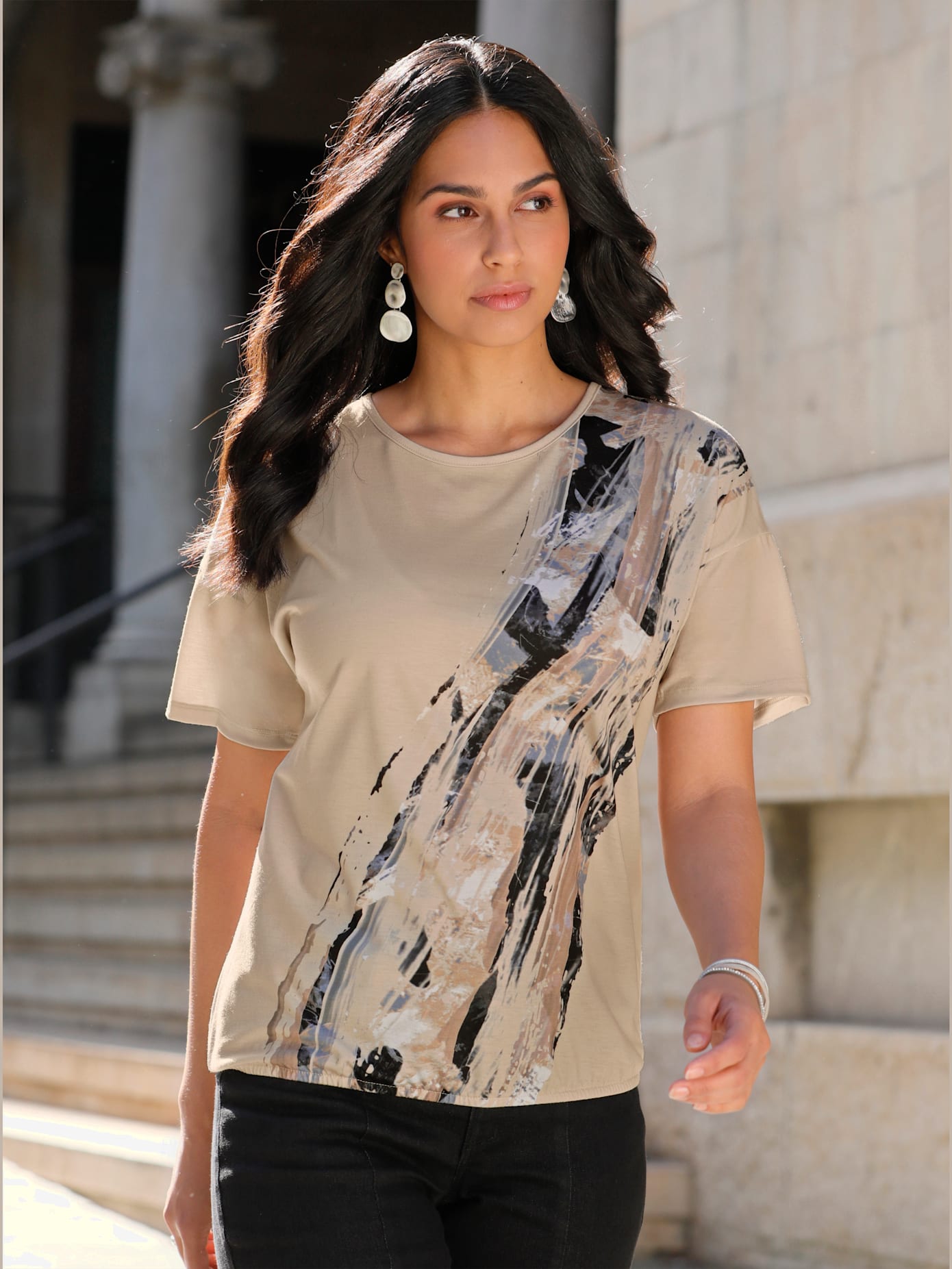 T-shirt coupe décontractée aux épaules
