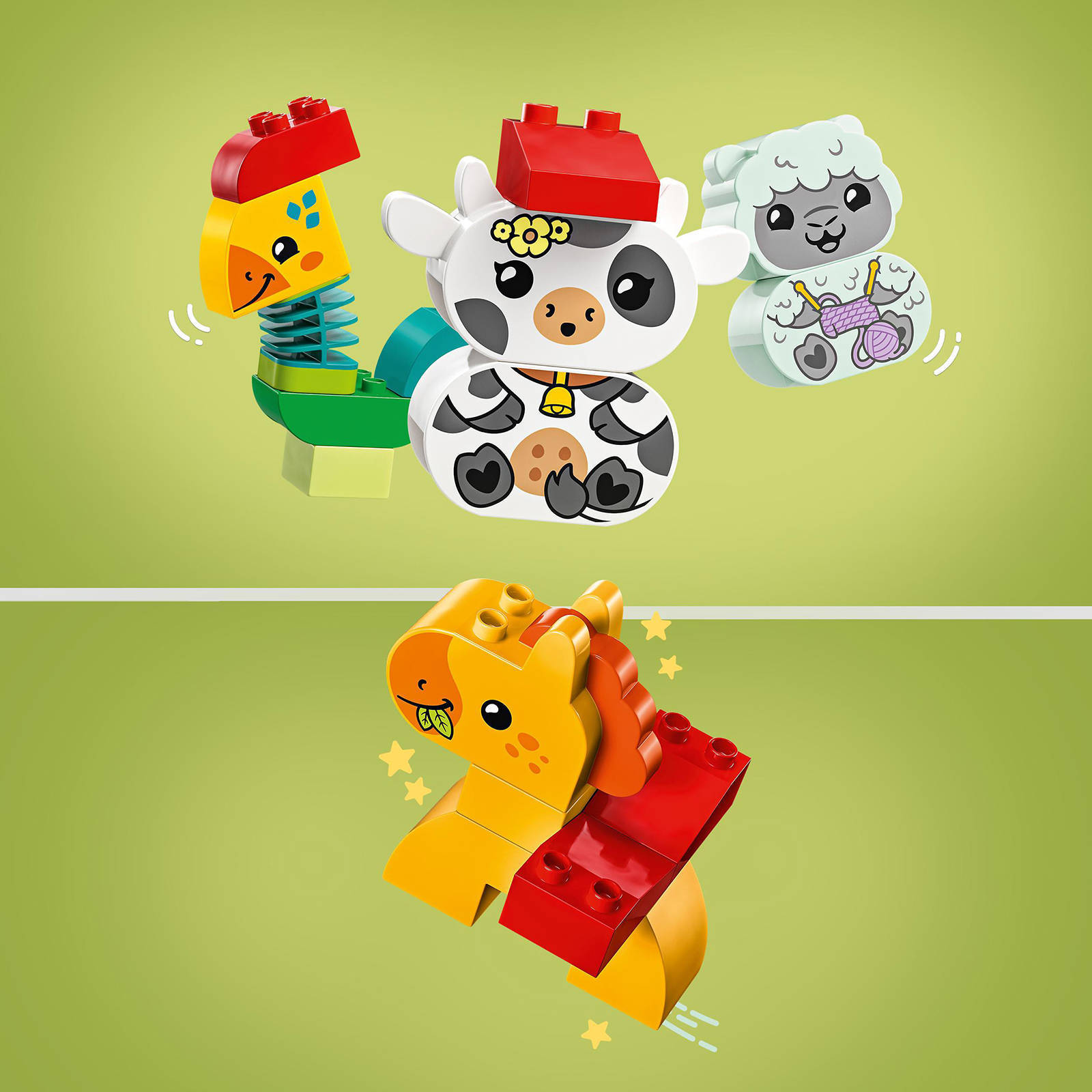 LEGO Mijn eerste dierentrein Educatief Peuterspeelgoed op Wielen 10412