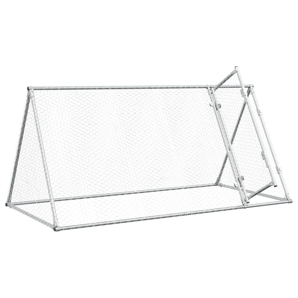Gaiola para galinhas vidaXL, aço galvanizado, prata, 200x105x91 cm