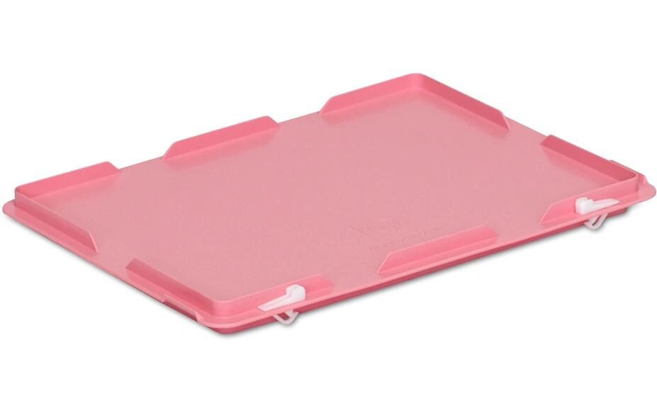 Scharnierdeckel RAKO für Stapelbox 400 x 300 mmMit Schnappverschlüssen, 1 Stück, hellrosa