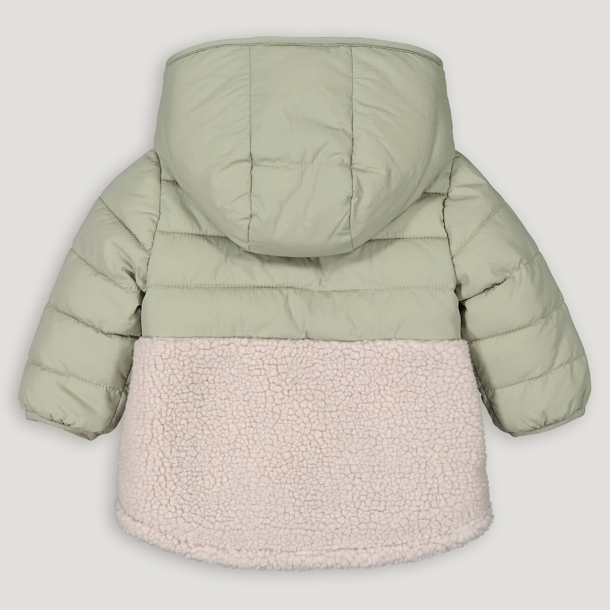 COLEÇÕES LA REDOUTE<br>Jaqueta de plumas com capuz, dois materiais