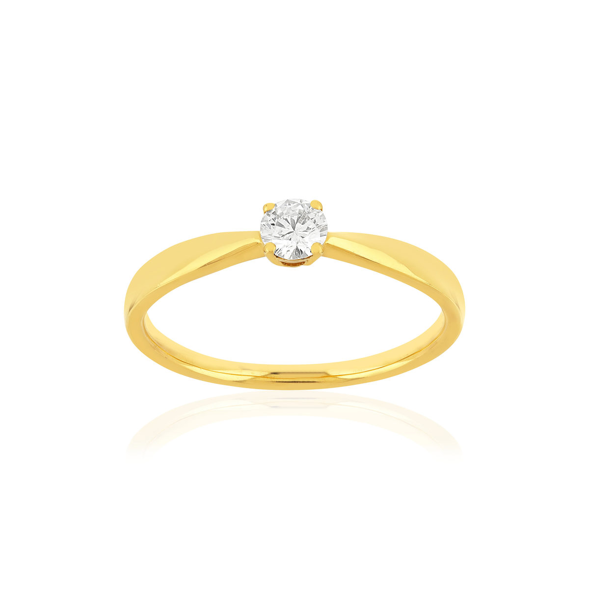 Solitaire or jaune 750 diamant 0.18 carat h/si