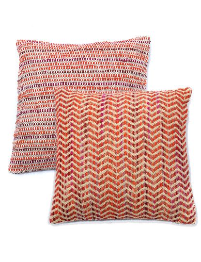 Interlaced Orange Harmony Cushion Cover