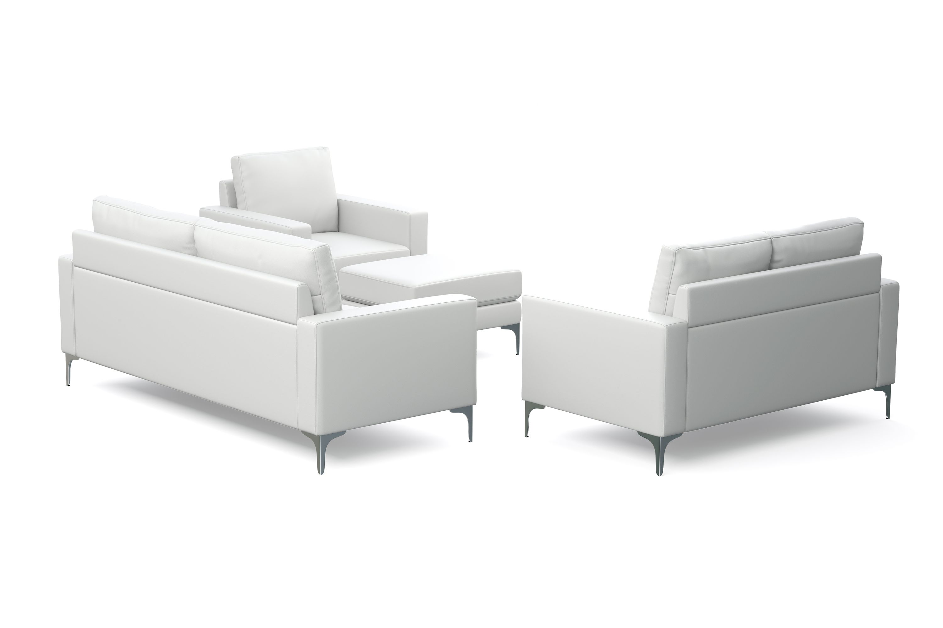 Sofa Set Leder LEX weiss