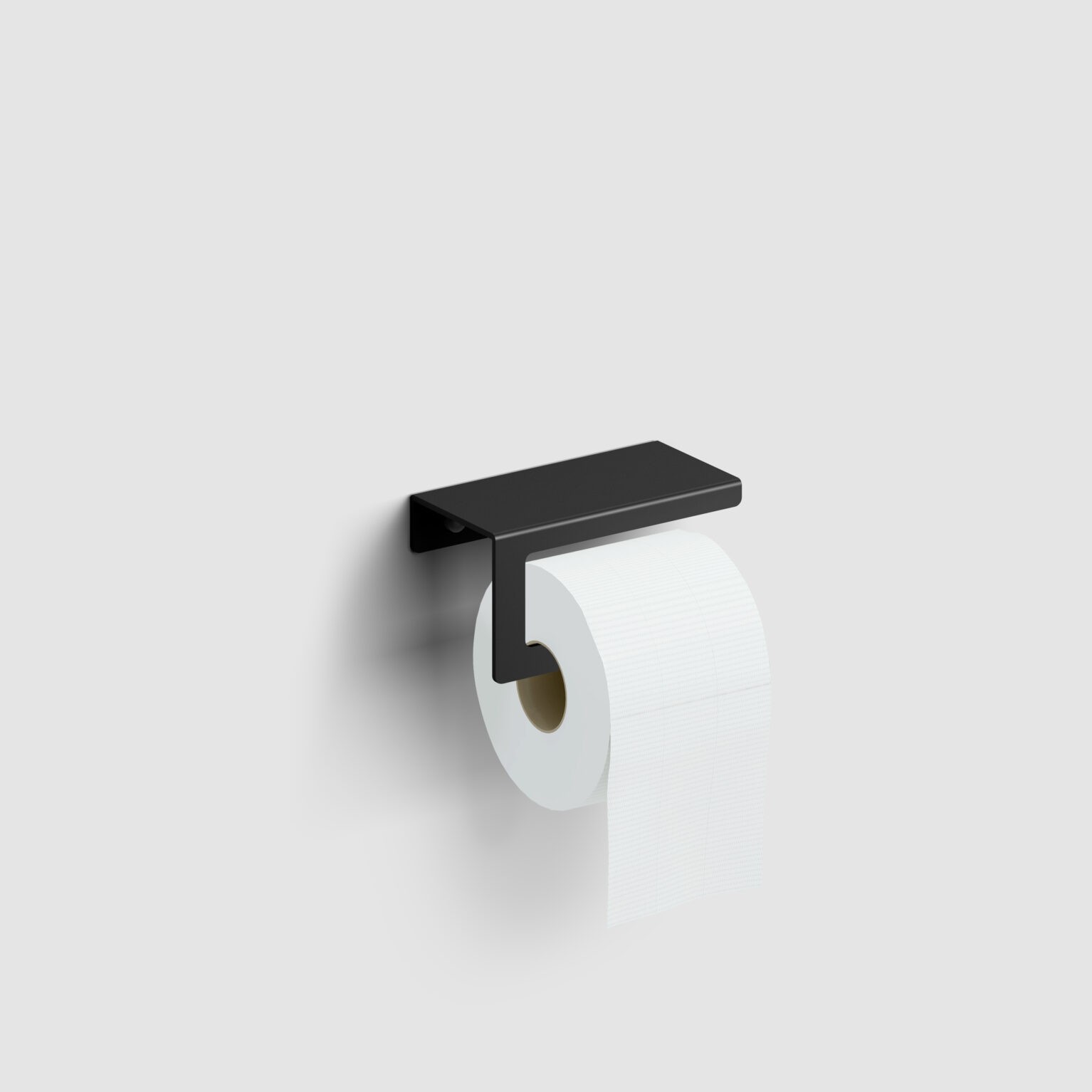 Clou Fold toiletrolhouder met cover zwart mat