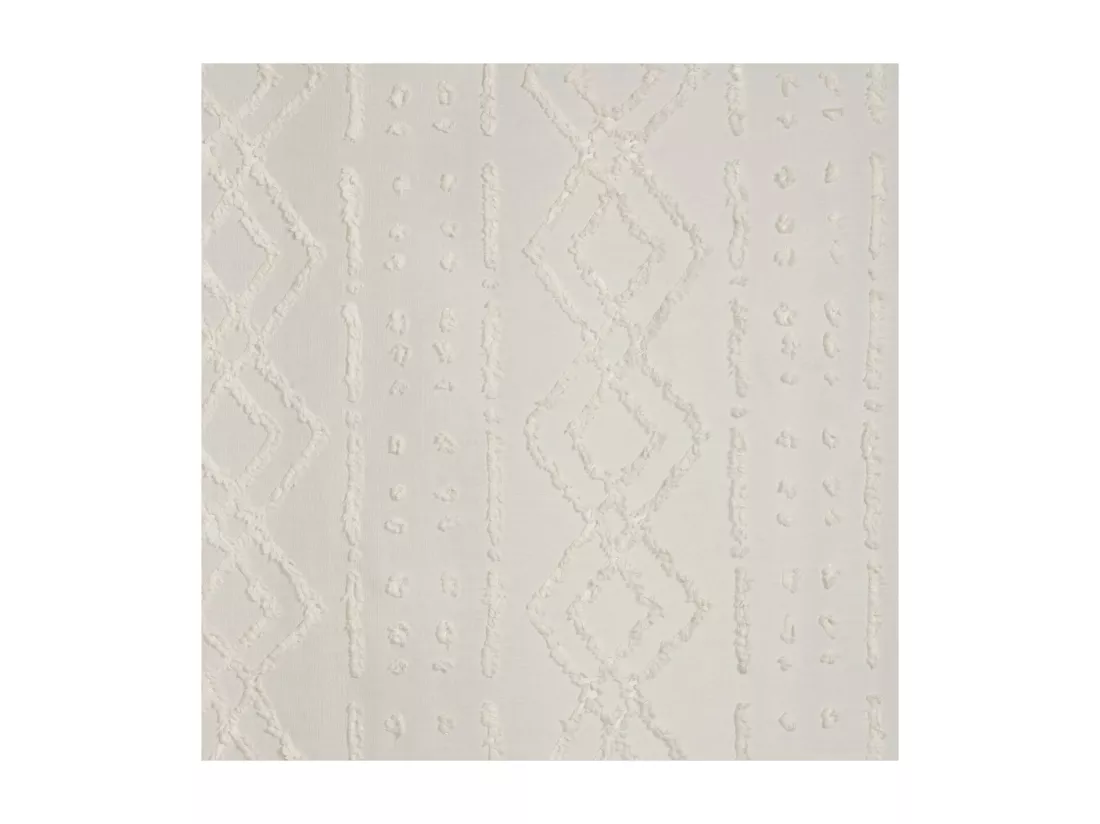 Voilage à œillets Beige Lin motif Jacquard 140 x 240 cm