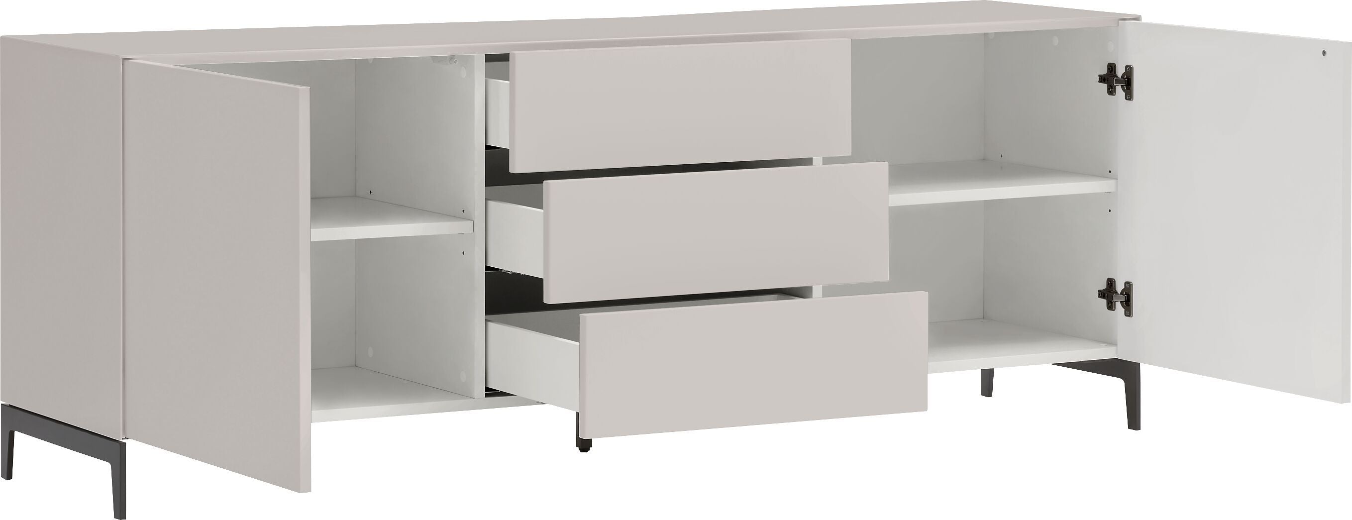 LUX Lowboard - Taupe / B: 180.0 cm x T: 46.0 cm x H: 68.0 cm