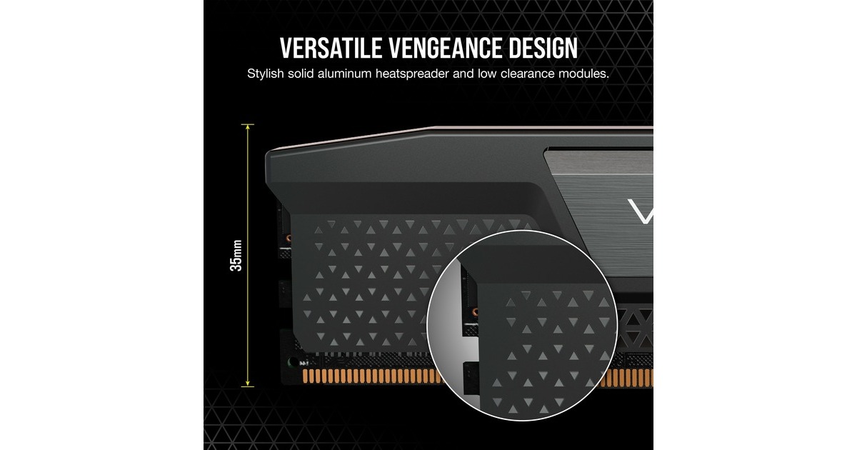 Corsair32 GB DDR5-6400 Kit werkgeheugen  (Zwart, CMK32GX5M2B6400C32, Vengeance, XMP)