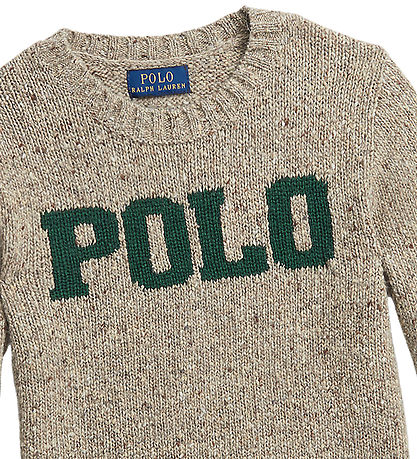 Polo Ralph Lauren Bluse - Uld - Brunmelerert m. Mørke Grøn