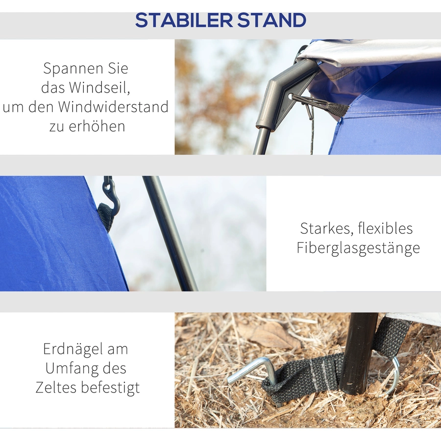 Outsunny Toilettenzelt mit Reißverschluss blau